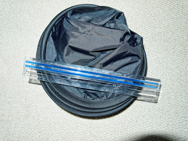 Photograph of Lastolite EZbox 36x36 in collapsed form for Peter Free review of same.